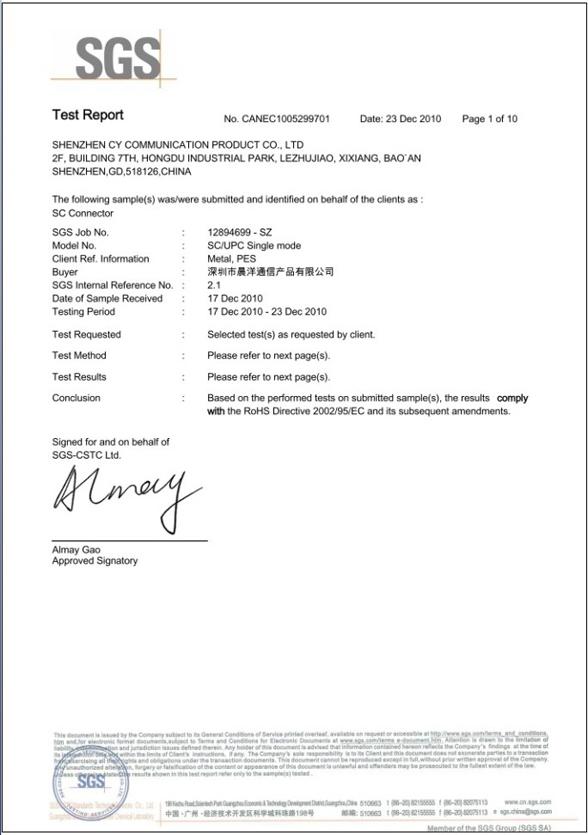 Schakelaar van de de Vezeloptica van MTRJ SX de Simplex voor Sc en LC