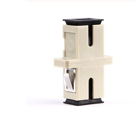 SC Type LC / PC MM Duplex Beige Optical Fiber Adapter For Data Transmission
