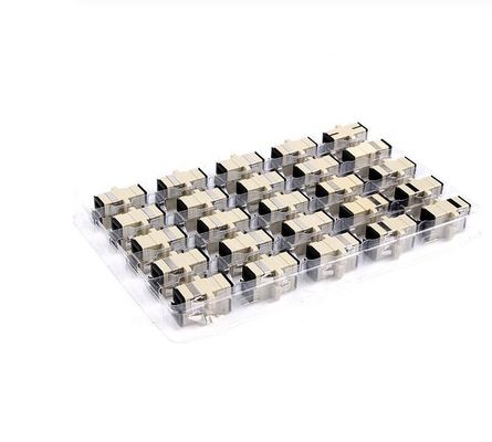 SC Type LC / PC MM Duplex Beige Optical Fiber Adapter For Data Transmission