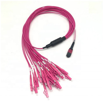 MPO-Vezel Optische Verbindingsdraad 24 de Kabel van de Kernmpo Boomstam aan Koord van het de Vezel het Optische Flard van LC Om3 Om4
