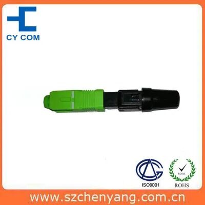 Vastverbinding met glasvezel (SC/APC, voorpolijst, metalen groef)