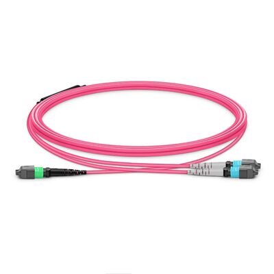 Kwaliteit MTP-breakoutkabel OM4 OFNP brandveiligheid-gegradeerd met 0,35 dB lage IL voor high-speed datacenterverbindingen Fabriek