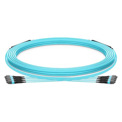 Kwaliteit MTP-trunkkabel met 0,20dB Low IL 48F OM3 OFNP Brandveiligheid-gegradeerd voor datacenters met een hoge dichtheid Fabriek