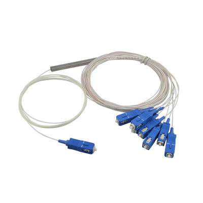 1×8 PLC Vezel Optische Splitser, ABS Pakket, 0.9mm Kabel voor FTTX-netwerken/PON-Netwerken